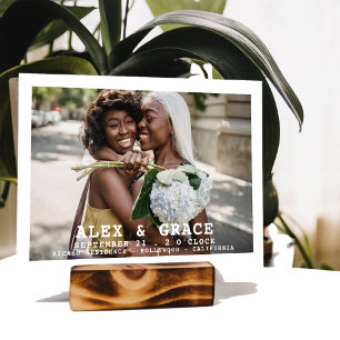 Foto Typografie Simple Gay Save the Date Hochzeit