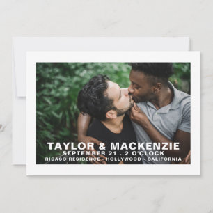 Foto Typografie Simple Gay Save the Date Hochzeit