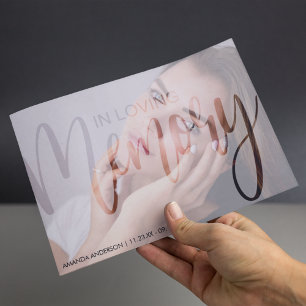 Foto-Typografie   Trauerfeier des Lebens Einladung