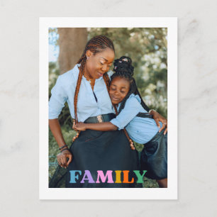 Foto typography family modern postkarte