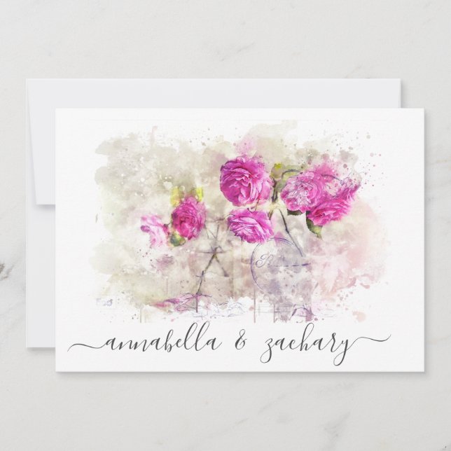 *~* FOTO UAWG QR AR26 Vintage WEDDING Einladung (Vorderseite)