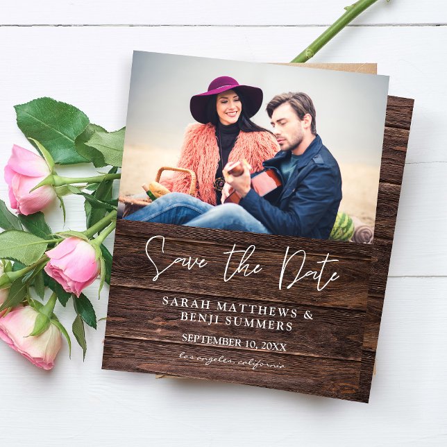 Foto über Holz B Rustikal Save the Date (Von Creator hochgeladen)