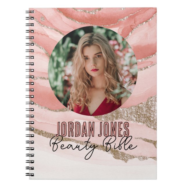Foto über Schönheitsbibel mit elegantem Design Notizblock (Vorderseite)