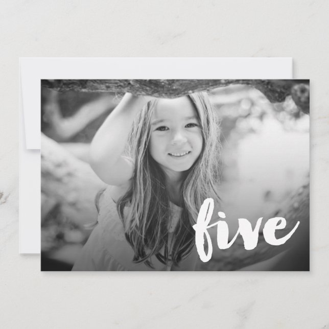 Foto-Überlagerung der Jungen-Mädchen-5. Einladung (Vorderseite)