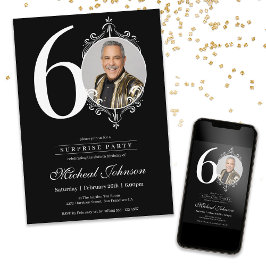 Foto Überraschung 60. Geburtstagsparty Einladung