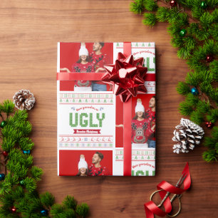 Foto Ugge Christmas Sweater Red Green Nordic Stric Geschenkpapier