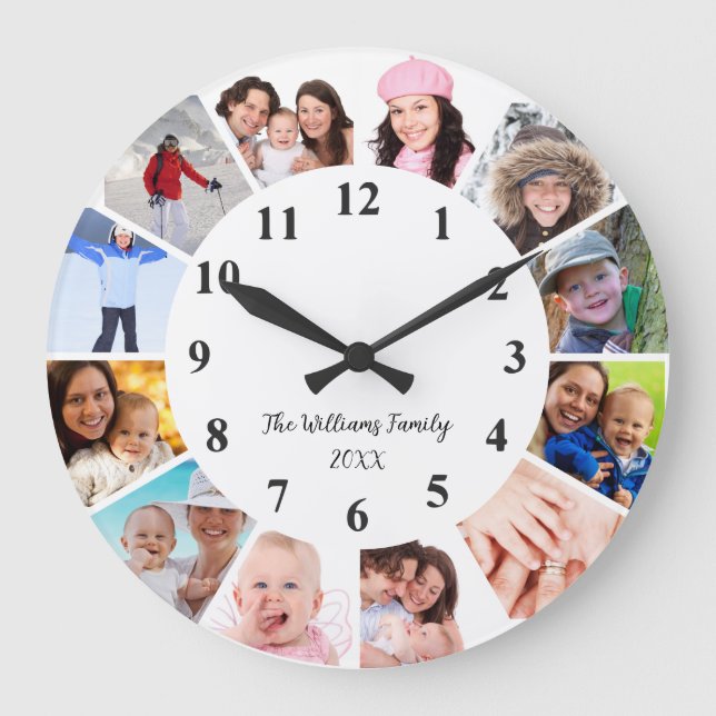 Foto-Uhr für benutzerdefinierte Familie - Personal Große Wanduhr (Vorderseite)