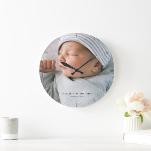 Foto-Uhr für Neugeborene Große Wanduhr