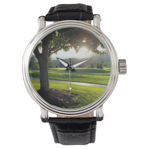 Foto-Uhr, Golfplatz, Sonnenuntergang, Armbanduhr,  Armbanduhr