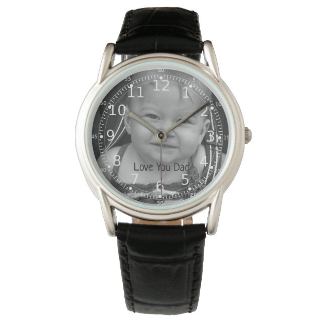 Foto-Uhr, Personalisierte Geschenke Vater Armbanduhr (Vorderseite)