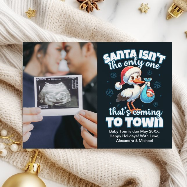 Foto Ultrasound Weihnachtsschwangerschaft Ankündig Feiertagskarte (Von Creator hochgeladen)