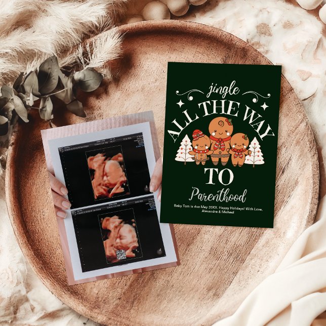 Foto Ultrasound Weihnachtsschwangerschaft Ankündig Feiertagskarte (Von Creator hochgeladen)