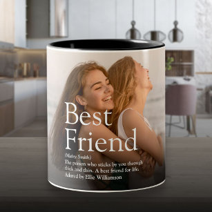 Foto und Definition für personalisierte Freunde Zweifarbige Tasse