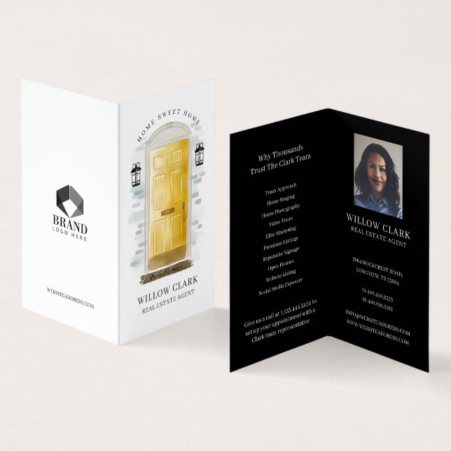 Foto und Dienstleistungen an der Vorderseite des G Visitenkarten (Innenseite und Außenseite)