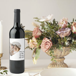 Foto- und Familienpreisgeschenk für moderne Paare Weinetikett