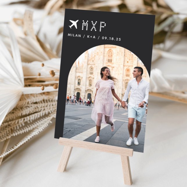 Foto und Flughafencode für Hochzeitreisen Tischnummer (3.5x5" travel photo table numbers)