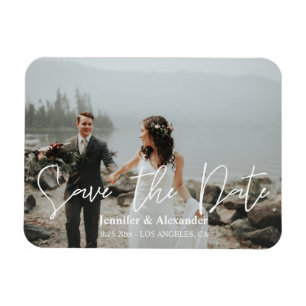 Foto und Handschrift Typografie Save the Date H Magnet