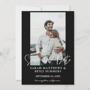 Foto und Handtypografie Save the Date 2 Schwarzer  Einladung