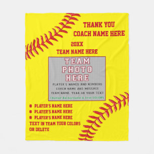 Foto und Ihre Text-Geschenke für Softball-Trainer Fleecedecke