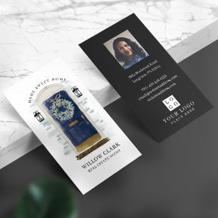 Foto und Logo an der Vordertür für Wasserfarben Visitenkarte