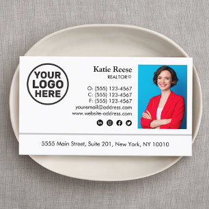 Foto und Logo-Real-Anwesen hinzufügen Beruflich Visitenkarte