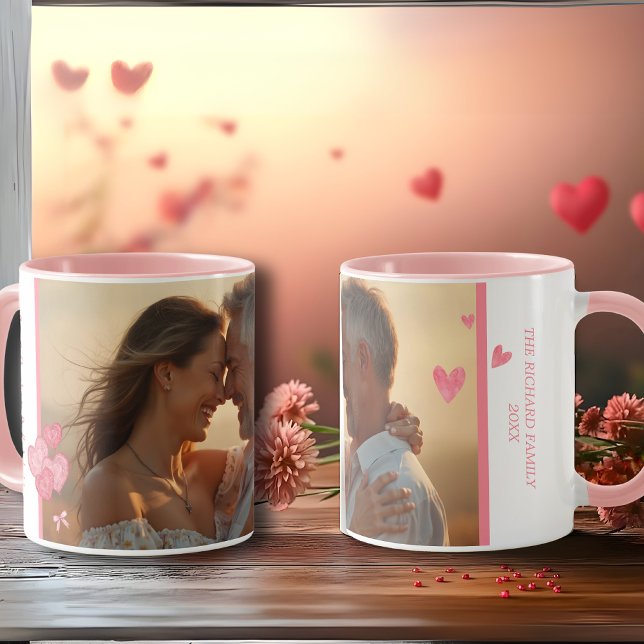Foto und Meldung in sanften Farben Tasse (Watercolor Photo and Message in Soft Colors Mug)
