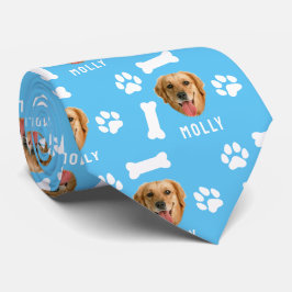 Foto und Name Blau für Hunde Krawatte
