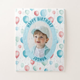 Foto und Name, Blue Balloons Puzzle