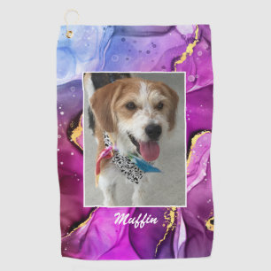 FOTO und Name des Heimtieres oder des Kindes, Tint Golfhandtuch