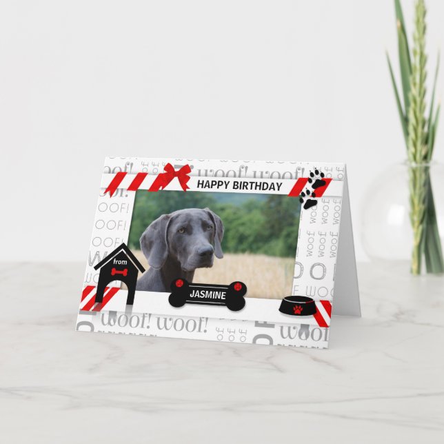 Foto und Name des Hundes Karte (Vorderseite)