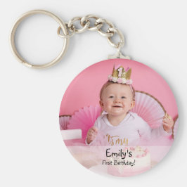 Foto und Name des Mädchens zum ersten Mal Schlüsselanhänger