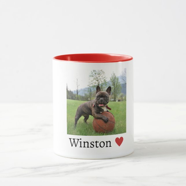 Foto und Name Französischer Bulldog Hund Lover Tasse (Zentrum)