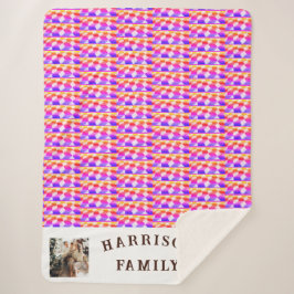 Foto und Name für ein buntes Fun Muster Sherpadecke