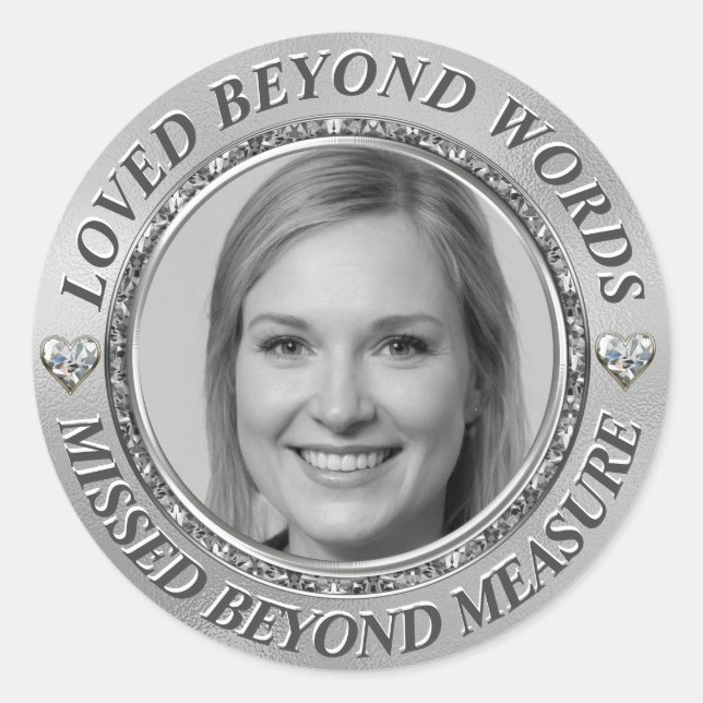 Foto und Name hinzufügen Runder Aufkleber (Vorderseite)