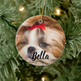 Foto und Name Ihres Haustierhundes Keramik Ornament