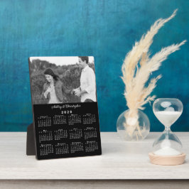 Foto und Namen Personalisiert 2026 Kalender Schwar Fotoplatte