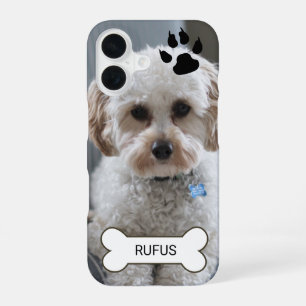 Foto- und Namenspersonalisation für Hunde iPhone 16 Hülle