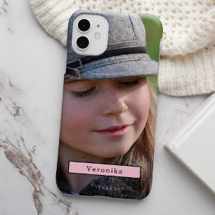Foto- und Namenspersonalisation mit moderner Typog iPhone 16 Hülle