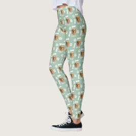Foto- und Namenssage-Grün für Hunde Leggings
