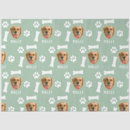 Foto- und Namenssage-Grün für Hunde Seidenpapier