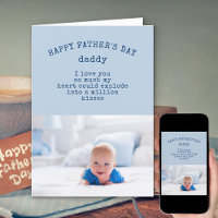 Foto und Niedliches Wording Blue Happy Vathers Day
