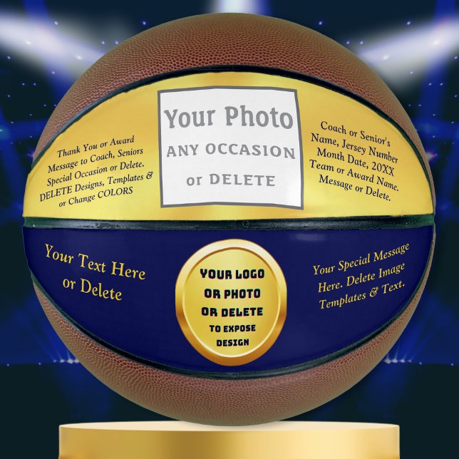 FOTO und/oder LOGO BASKETBALL, FARBEN ändern Basketball (Personalized Basketball. Great,  Basketball senior night gift ideas. Basketball Christmas Gifts. )