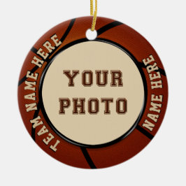 Foto und personalisierte Basketball-Verzierung Keramik Ornament