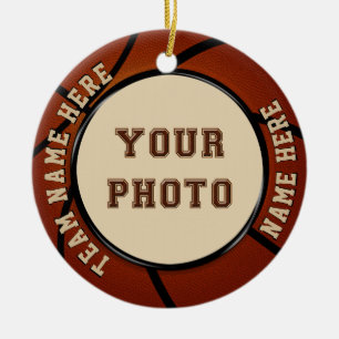 Foto und personalisierte Basketball-Verzierung Keramik Ornament