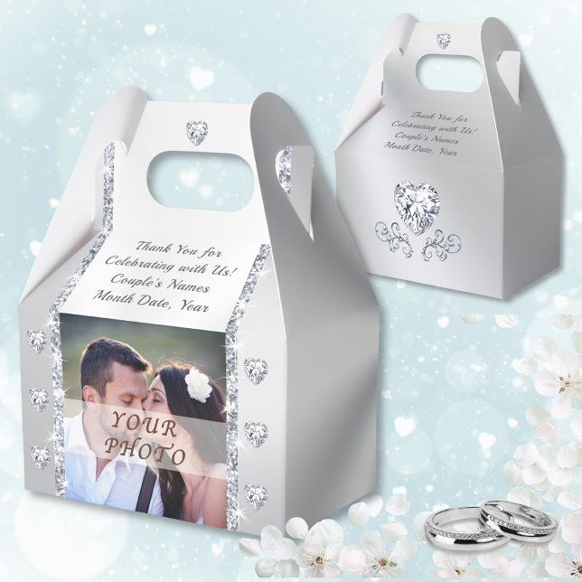Foto und Personalisierte Gastgeschenk Hochzeit Geschenkschachtel (Personalized Wedding Favor Boxes. Wedding Favor Bags. Wedding favor ideas. Bridal Shower favors.)