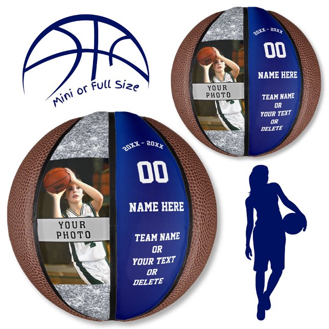 Foto und Personalisierte Girls Basketball Ball (Senior Basketball Gift Ideas, or, Basketball Gifts for Girl Players. Basketball Christmas Gift Ideas)