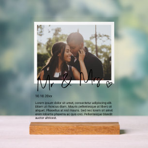 Foto und Personalisierte Hochzeit Acrylschild