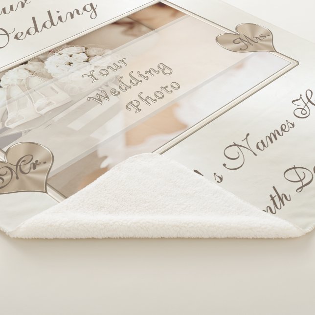 Foto und personalisierte Hochzeitthrow-Decke Sherpadecke (3/4)