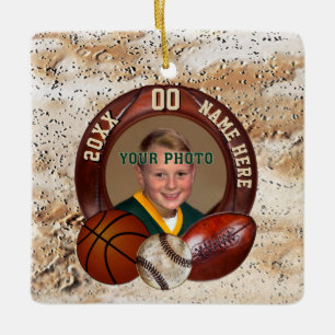 Foto und personalisierter Sport - themed Keramikornament