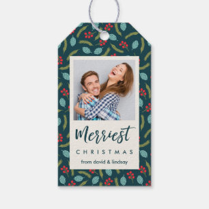 Foto- und Pinienfrüchte Geschenkanhänger